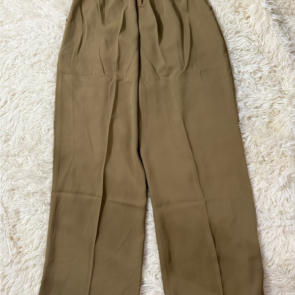 Women’s Tan Wide Leg Pants with Pleated Waist Size M - Picture 3 of 7